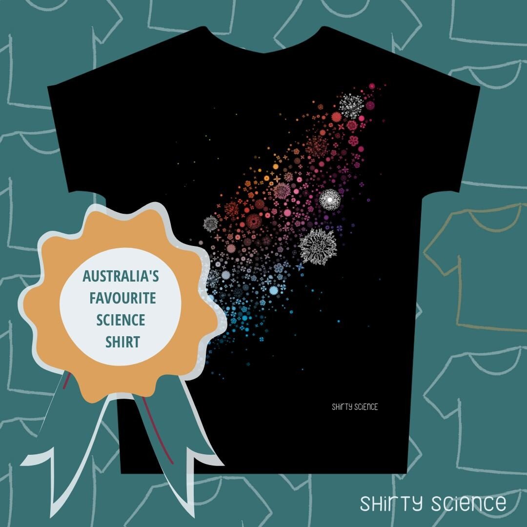 🥳AUSTRALIA'S FAVOURITE SCIENCE SHIRT HAS BEEN DECIDED🥳
Congratulations Galactic Blooms Natasha Hurley-Walker &amp; @becskidesign on your incredible shirt design explores the parallels between astrophysics and the native flowers of Western Australi